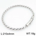 Bracelet chaîne torsadée en acier inoxydable poli d'une longueur de 210 mm - Bracelet Couleur Acier (KB210390-Z)