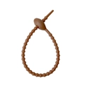 Brown adjustable flexible silicone cable tie with multi-loop locking design for organization - Coffee