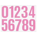 Detail of 4-inch pink waterproof vinyl number stickers 0-9 for mailbox and sorting - Pink