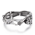Pulsera para hombre de acero inoxidable con cabeza de tigre en plata pulida - Color Acero