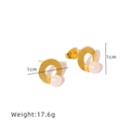 Orecchini a cerchio in acciaio dorato con perla bianca, diametro 1cm, peso 17,6g - Tondo Vuoto (TE0007A)