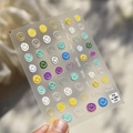 3D embossed colorful smiley face nail art stickers with Love text for DIY manicure - Colorful Embossed Smile Face (to391)