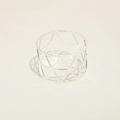 Silver napkin ring featuring hollowed-out geometric triangle patterns on metal surface - Hollow Triangle / Silver