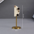 Golden metal jewelry stand with cream velvet semi-circle display for earrings - Half Moon Earring Stand