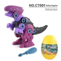 DIY take-apart purple velociraptor toy with screw tool and yellow dinosaur egg - CT Velociraptor (Egg Pack) + Screwdriver
