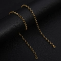 Elegante collar de cadena Rollo en acero inoxidable dorado con cierre de mosquetón - 2.0mm*45cm / Dorado