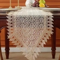 French luxury lace table runner hollow embroidered dining table cover long table cloth coffee - Style 1