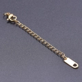 5cm gold stainless steel necklace extender chain with lobster clasp and tag - S1656 Rectangular Tag With Clasp / Gold