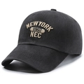 Berretto da baseball vintage lavato antracite con ricamo 3D New York 1962 - Regolabile / Nero