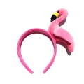 Diadema de flamenco rosa de peluche para fiestas y festivales con tela suave - Rojo Rosa (1#)