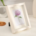 Minimalist white solid wood 3D picture frame for 6x8 inch dried flower DIY display - 6 Inch [10.1*15.2cm] Desktop & Wall Use / Cream