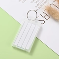 Étiquette de clé en plastique transparent avec anneau et insert en papier inscriptible - Blanc