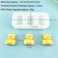 3-cavity bear silicone mold for chocolate and resin with 12.7x5.4x2.6cm dimensions - Sitting Bear (8947)