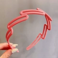 Morandi pink wavy matte headband with non-slip teeth for women hair styling - Ring Wave Style / 15# Ring-Watermelon Red