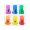 Set di sei clip magnetiche colorate in plastica trasparente per sacchetti cucina - Set da 6 pezzi in sacchetto OPP