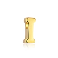 Polished gold S925 silver letter I heart pendant necklace with elegant glossy finish - Gold DY130013 (I)