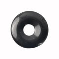 Polished black natural agate crystal donut pendant for DIY necklace jewelry making - Obsidian