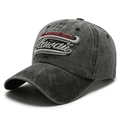 Vintage charcoal grey washed baseball cap with embroidered Hawaii script and Aloha State logo - Charcoal Black