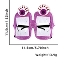 Lila Glitzer-Halloween-Monsterbrille mit Filzzähnen und blutunterlaufenen Augäpfeln - Augapfel und Zähne Brillenrahmen