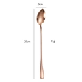 Rose gold stainless steel long handle coffee spoon 20cm with smooth metallic finish - Rose Gold (Pointed)