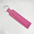 Pink faux leather 8mm keychain strap with silver metal ring for DIY accessories - 8mm / Rose Red