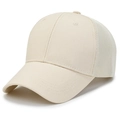 Gorra de béisbol beige con malla transpirable y frontal de lona en vista lateral de 45 grados - Caqui