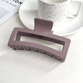 Morandi purple matte shark hair claw clip in a large geometric rectangular design - 13cm Extra Large Square Claw-Purple Gray