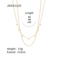 Detail of 18K gold plated double layer beaded chain with tiny rhombus pendants - Gold