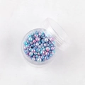 Perle sintetiche sfumate iridescenti da 3-5 mm in un contenitore rotondo - Blu Viola Iridescente