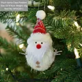 Pendente Babbo Natale in peluche con cappello a fiocchi di neve e bottoni in legno - Babbo Natale