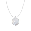 Collana scintillante in argento sterling S925 con un pendente unico in perla barocca - Argento 925 / Collana Bottone Barocca Scintillante