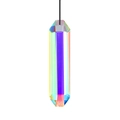 Rainbow crystal prism suncatcher pendant with iridescent faceted surface and black cord - 72g/12cm