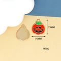 Halloween pumpkin alloy pendant in orange enamel with gold plating, 19mm x 16mm size - 7 Pumpkin