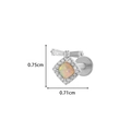 G23 titanium labret stud with zircon butterfly and opal-style diamond shape top - 4# Silver - Square Opal