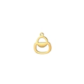 Golden handbag-shaped stainless steel pendant charm with hollow-out design on white background - Top Handle Bag / Gold