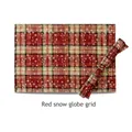 Christmas placemat with red and green grid pattern and white snowflake design - Red Snowflake Plaid
