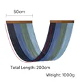 Bohemian gradient blue and green macrame wall hanging with dual wooden rods and tassels - Blue