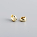 Detailed close-up showing the S925 silver hallmark and polished gold finish on wide hoop earrings - Inner Diameter 6mm / Gold