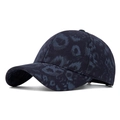 Casquette de baseball bleu marine avec imprimé léopard classique et motif animalier - Bleu marine