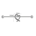 Silver stainless steel industrial barbell featuring a hollow heart-shaped charm design - Hollow Cross / Silver