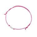 Minimalistische S925 sterling zilveren kralen aan verstelbare roze touwarmband - Rozerood