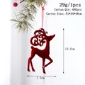 Christmas reindeer ornament in dark red flocking with silver glitter and red ribbon - Wine Red Flocking Right Reindeer