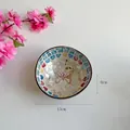 Handcrafted coconut shell bowl with inlaid butterfly shell pattern, diameter 13cm and height 6cm - Heart Butterfly Style 13cm