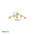 Golden titanium steel ear cuff with crystals and 18k gold plating measurement view - Gold Clear Zircon Style (TE60029-G)