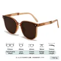 Amber foldable kids sunglasses with brown lenses and portable resin frame design - Tea Frame Tea Lens