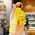 Portachiavi bulldog francese giallo traslucido con cinturino XBOOM e ciondolo opaco - Giallo