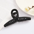 Elegant 11cm matte black hair claw clip with strong spring and minimalist resin design - Black Matte Large(FJ249)