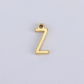Polished 18K gold plated stainless steel letter Z pendant for DIY jewelry making - Z (Bracelet Accessory) / Gold