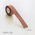 Burgundy and beige striped Christmas ribbon roll, 2.4cm width for DIY gift wrapping - 2.4cm Red & Cream Striped Ribbon (6 Yards)