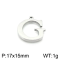 Polished silver stainless steel letter G pendant with size 17x15mm and 1g weight - Letter G (KLJ1414-Z) / Steel